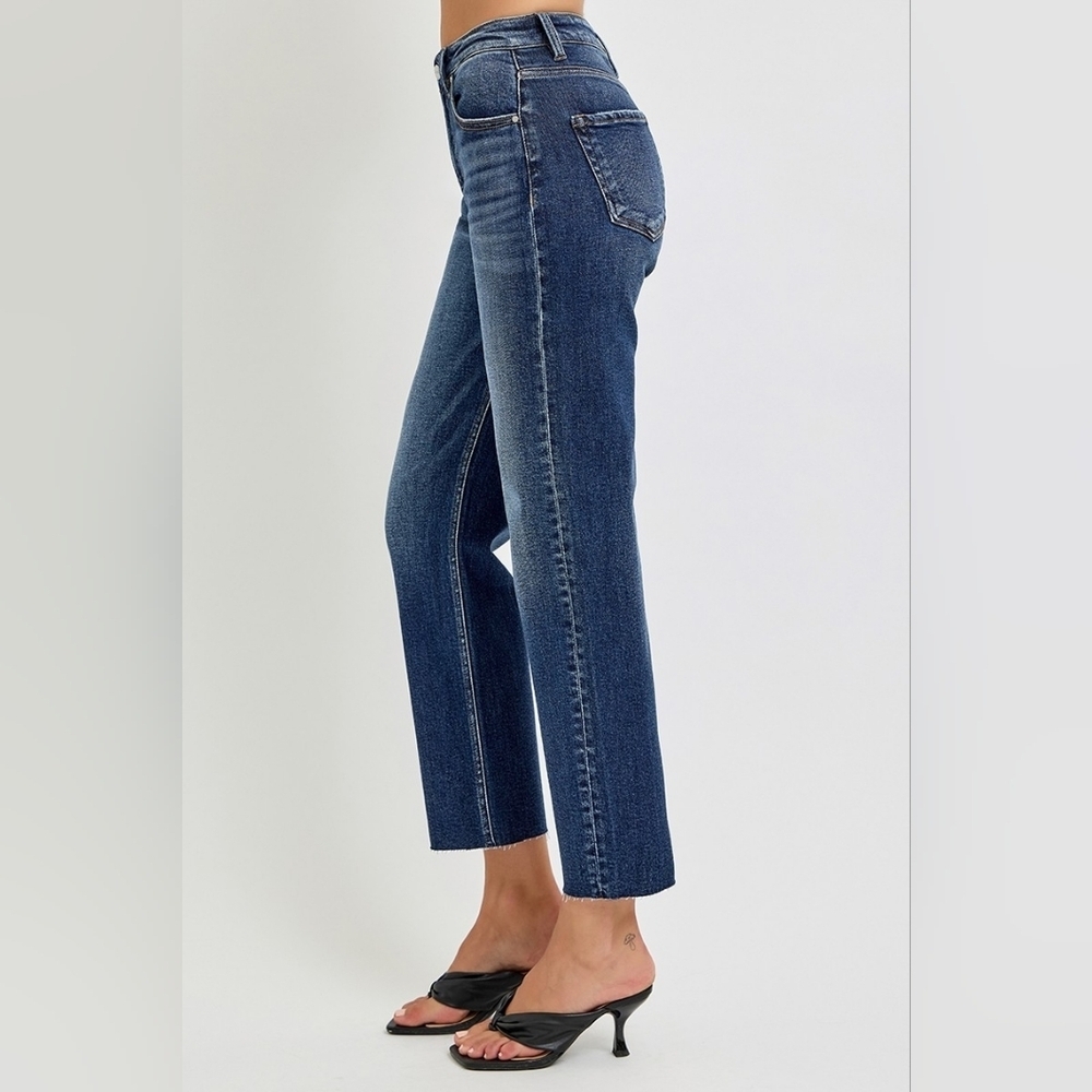 RISEN Women's Slim Barrel Jeans Ankle Dark HR Cottagecore Modern Various NEW - Picture 5 of 8